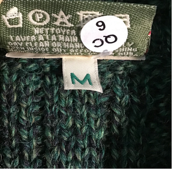 Carraig Donn Ireland 100% New Wool Chunky Aran Cardigan Green Knit Button Front - Picture 5 of 8
